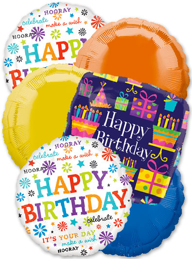 Ramillete de globos feliz cumpleaños
